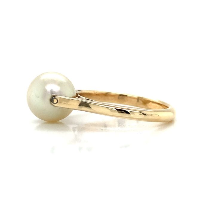 9ct Gold Spinning Pearl Dress Ring - Image 3