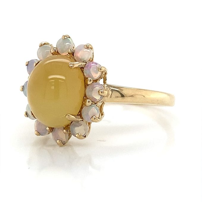 Lemon Quartz & Opal Dress Ring - Image 2