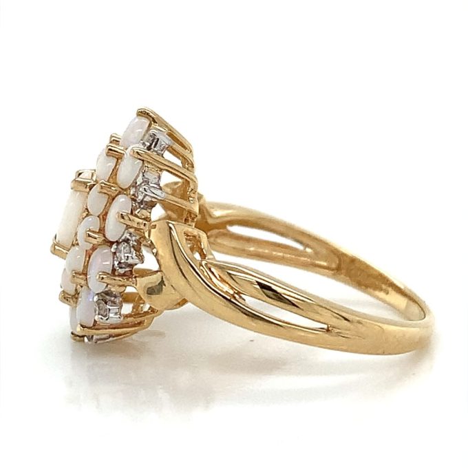 Opal & Diamond Cluster Dress Ring - Image 3