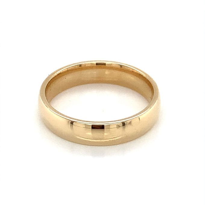 9ct Gold 4mm Court Shape Ladies Band - Image 2