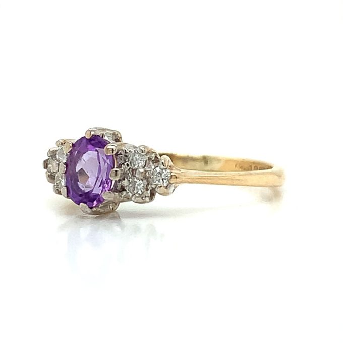 Amethyst and CZ Cluster Ring - Image 2