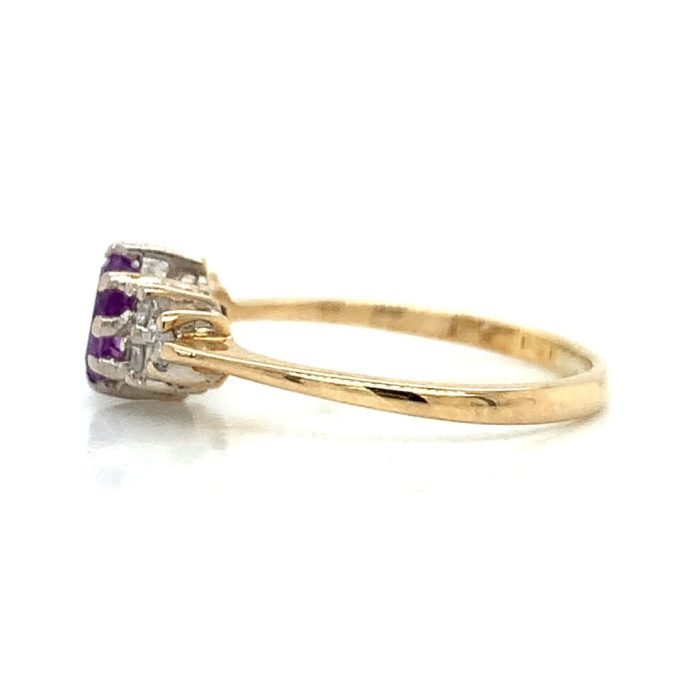 Amethyst and CZ Cluster Ring - Image 3