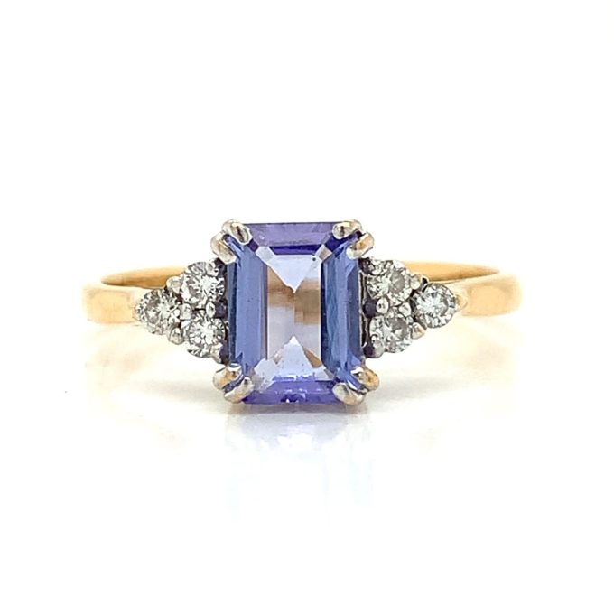 Tanzanite and Diamond Cluster Ring