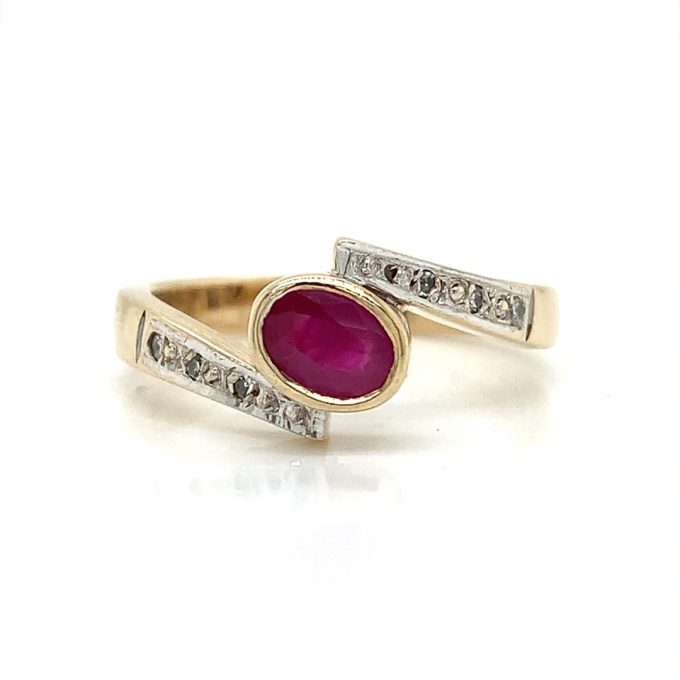 Wrap Design Ruby and Diamond Dress Ring