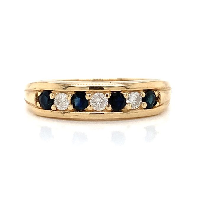 Sapphire and Diamond Seven Stone Ring