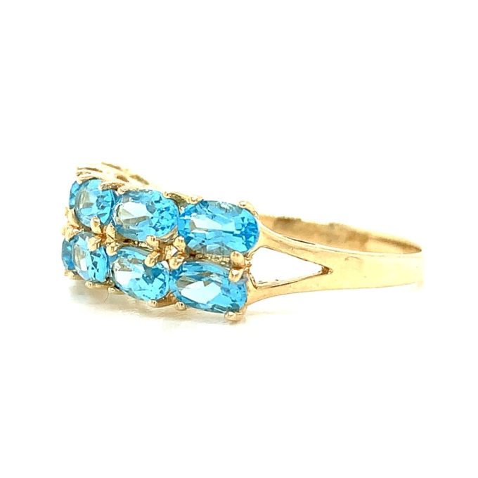 Blue Topaz Two Row Dress Ring - Image 2