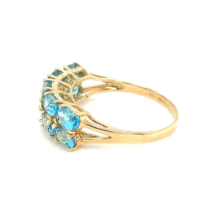 Blue Topaz Two Row Dress Ring - Image 3