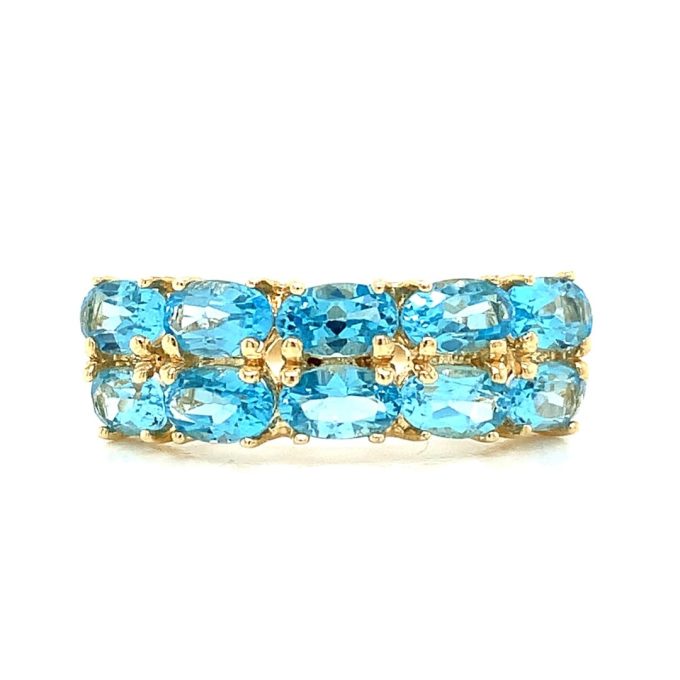 Blue Topaz Two Row Dress Ring