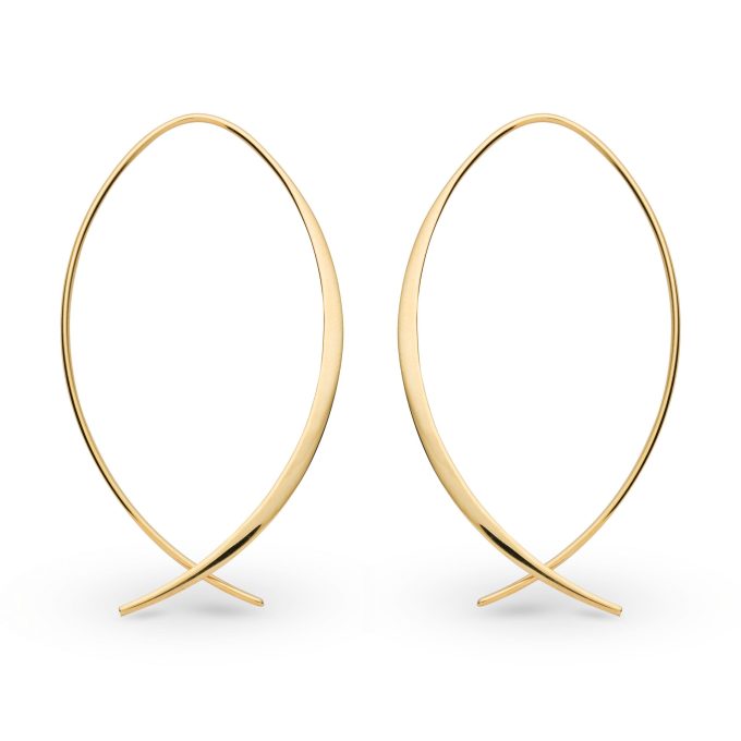 Bastian Polished Gold Open Hoop Earrings