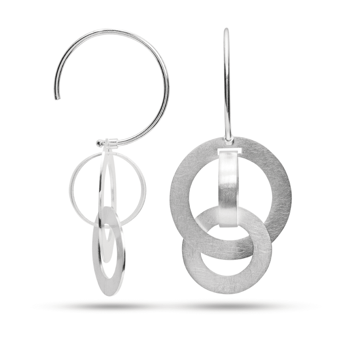 Bastian Silver Multi Ring Drop Earrings