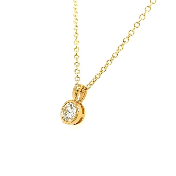 18ct Gold 0.29ct Diamond Solitaire Necklace - Image 2