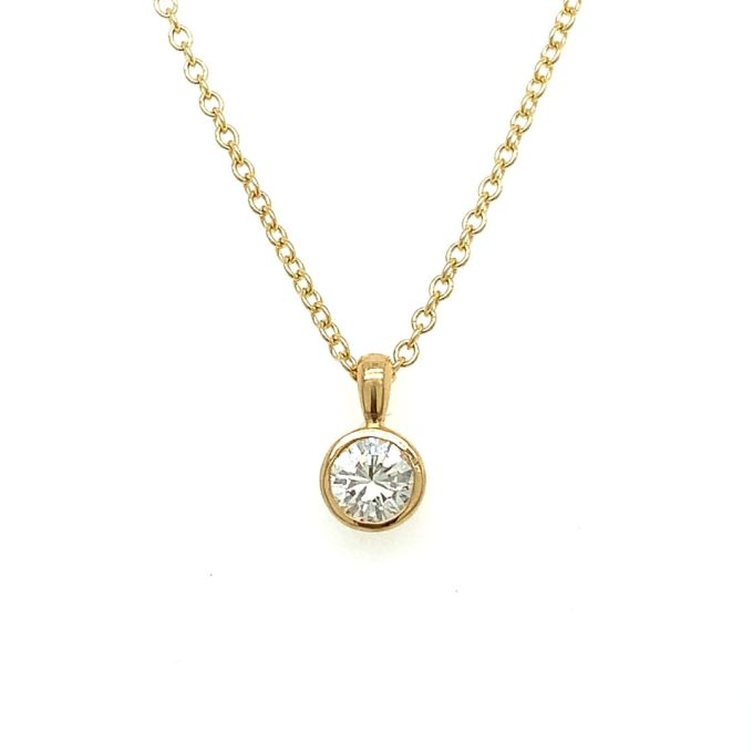 18ct Gold 0.29ct Diamond Solitaire Necklace