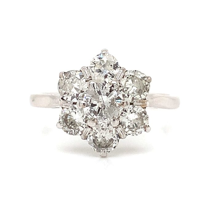 White Gold Diamond Daisy Cluster Ring