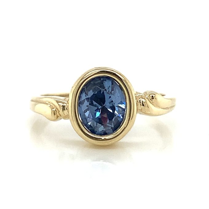 Blue Quartz Yellow Gold Ring