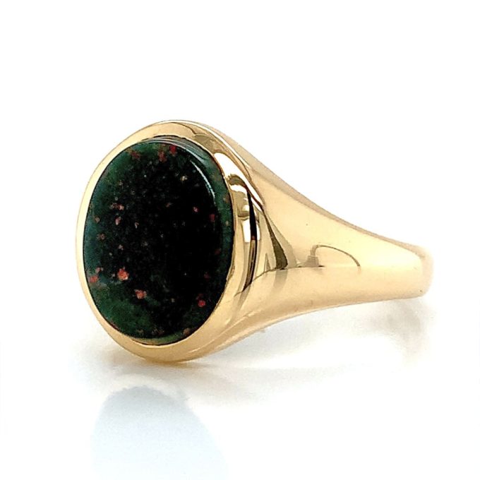 Vintage Bloodstone Signet Ring - Image 2