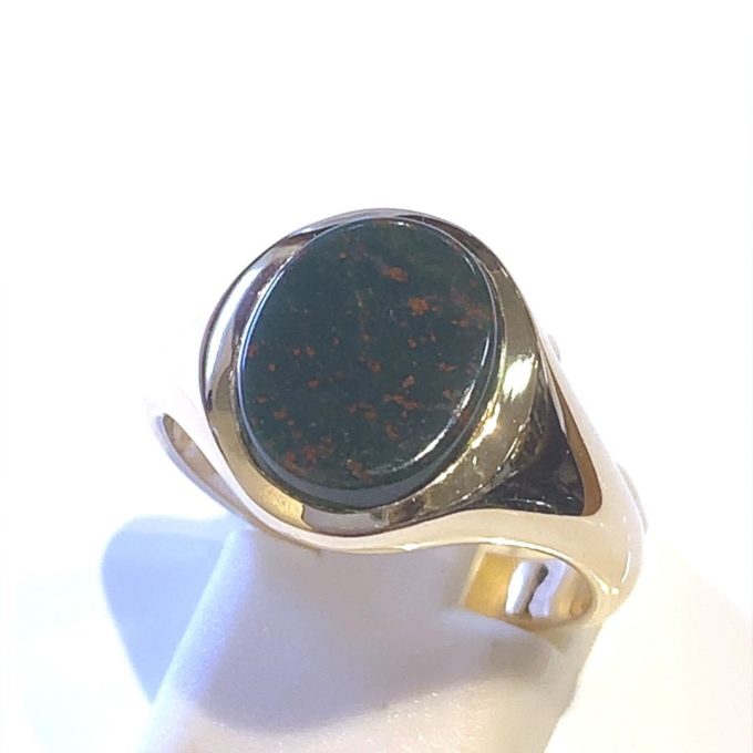 Vintage Bloodstone Signet Ring - Image 3