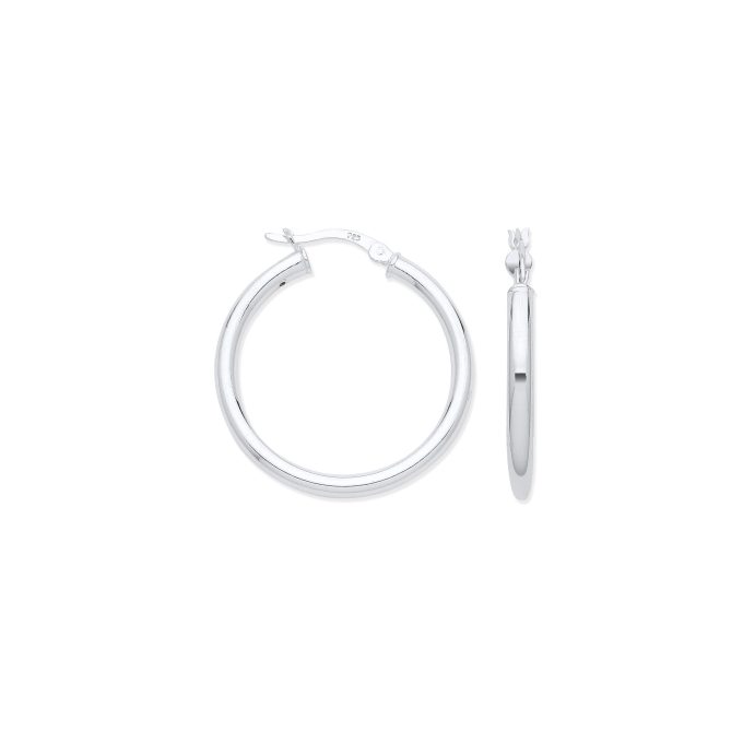 Silver Hoop Earrings 30mm
