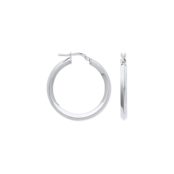 Silver Hoop Earrings - 30mm
