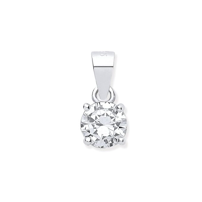 Silver CZ Pendant Necklace