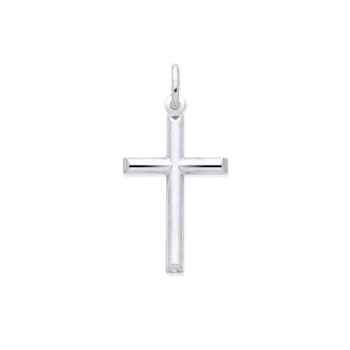 Tubular Silver Cross and Chain
