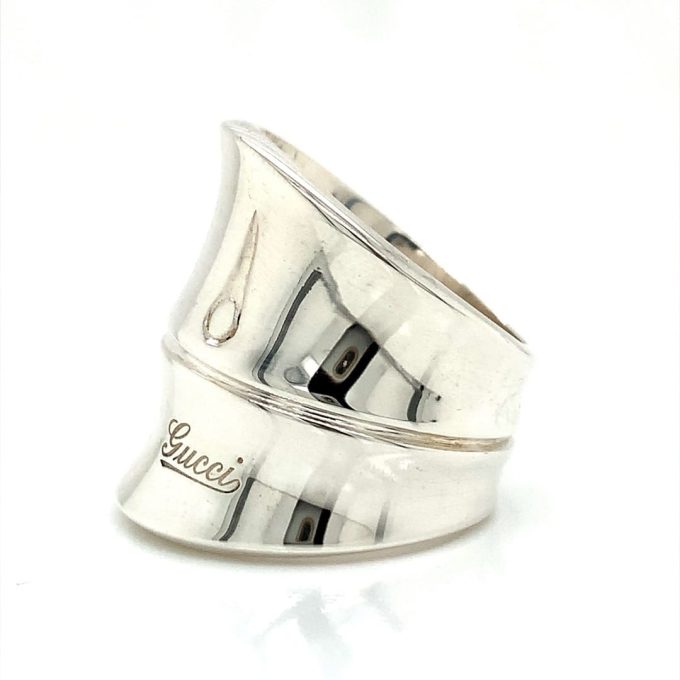 Ladies Gucci Silver Bamboo Ring