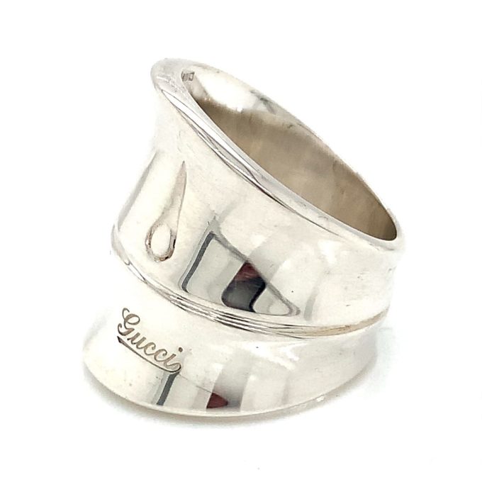 Ladies Gucci Silver Bamboo Ring - Image 3