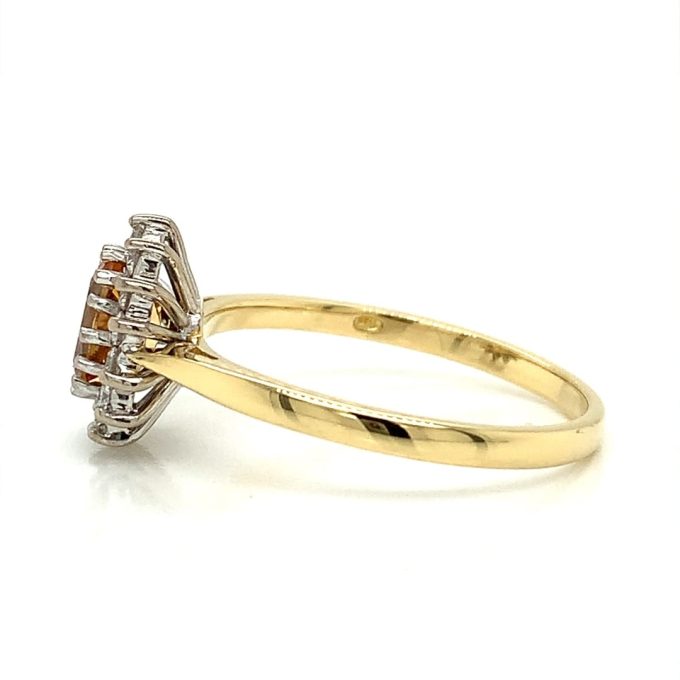 Yellow Tourmaline and Diamond Cluster Ring - Image 3