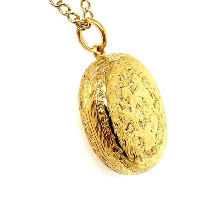 Antique 18ct Gold Engraved Locket - Image 5