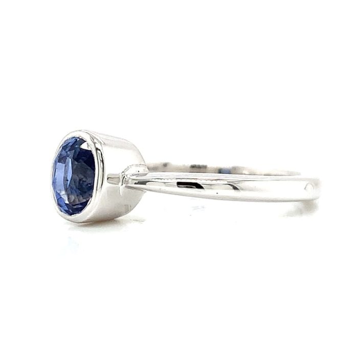 Blue Sapphire Solitaire Ring - Image 2