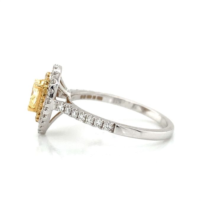 Yellow Pear Cut Diamond Pave Dress Ring - Image 3