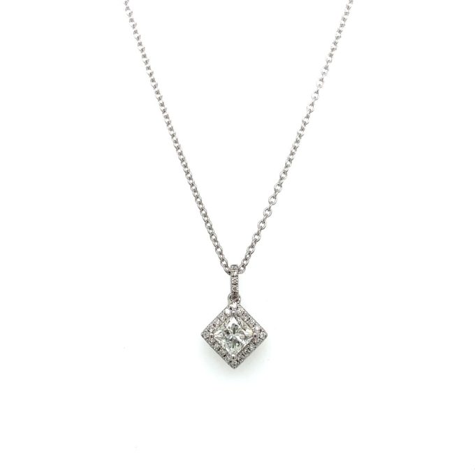 0.53ct Princess Diamond & Platinum Necklace - Image 2