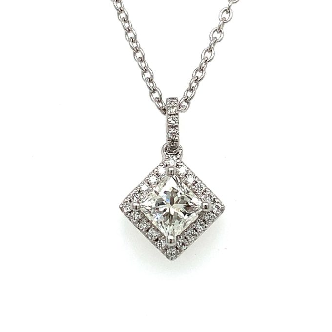 0.53ct Princess Diamond & Platinum Necklace