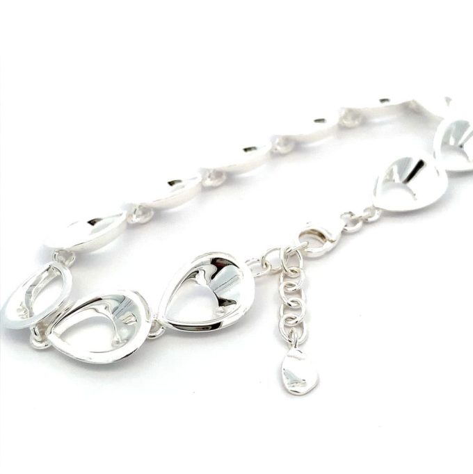 Silver Pear Link Bracelet - Image 2