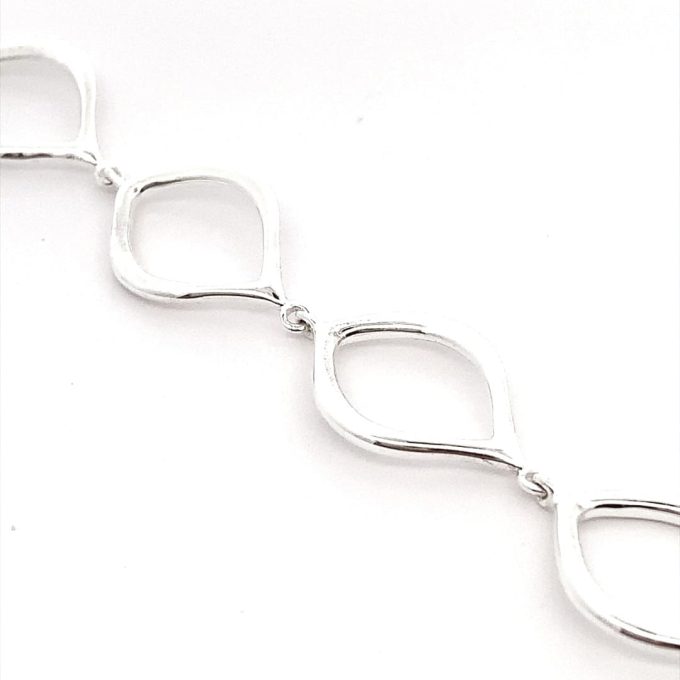 Silver Navette Link Bracelet - Image 2
