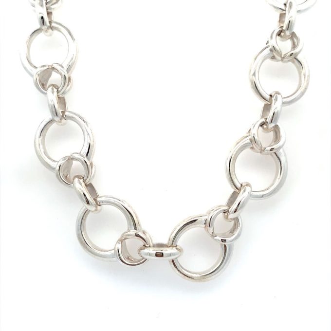 Silver Chunky Fancy Link Necklace