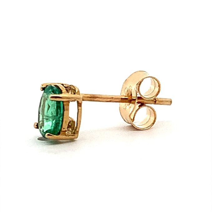Oval Emerald Stud Earrings - Image 2