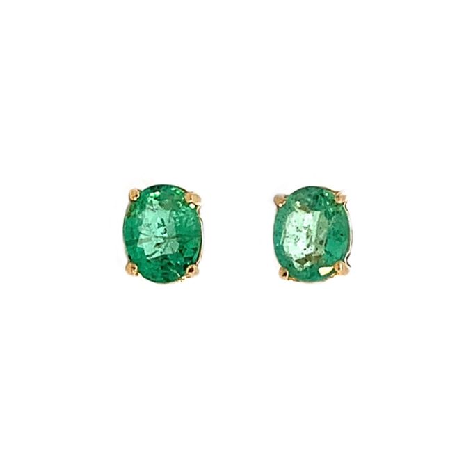 Oval Emerald Stud Earrings