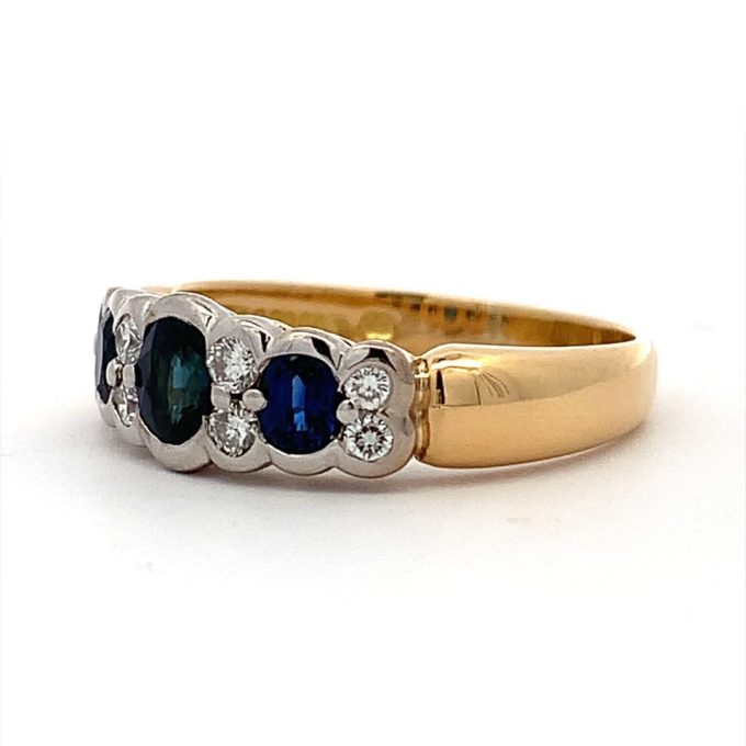 18ct Gold Sapphire and Diamond Dress Ring - Image 2