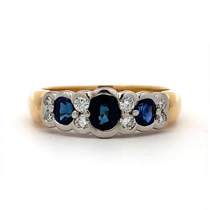 18ct Gold Sapphire and Diamond Dress Ring