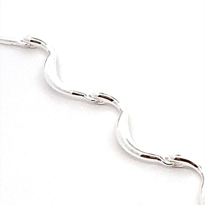 Silver Wave Link Bracelet - Image 2