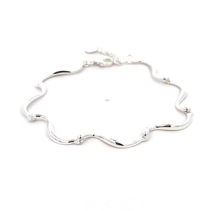 Silver Wave Link Bracelet