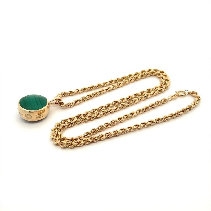 Vintage Stone Set Fob and Rope Chain - Image 4