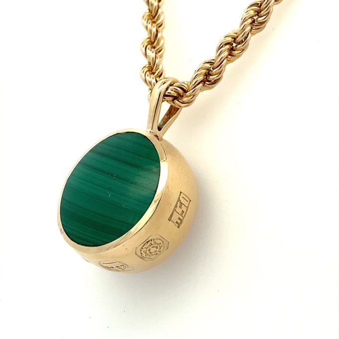 Vintage Stone Set Fob and Rope Chain - Image 3