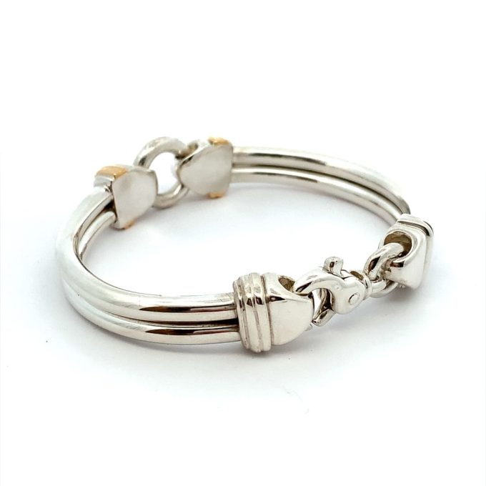 Silver & Gold Chunky Wire Bracelet - Image 2