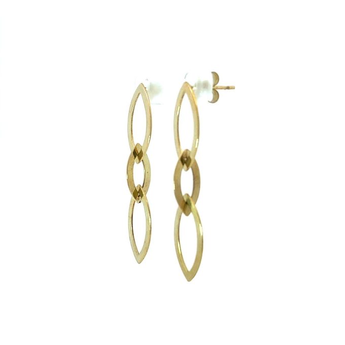 Long Navette Linked Drop Earrings - Image 2