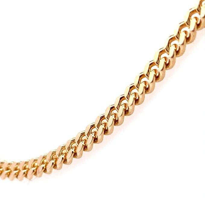 Yellow Gold Flat Curb Link Chain - 18 Inch - Image 2