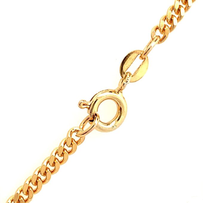 Yellow Gold Flat Curb Link Chain - 18 Inch - Image 3