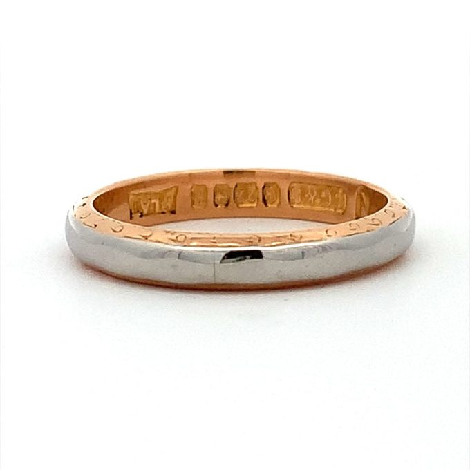 Vintage Platinum and Gold Ladies Band Size J