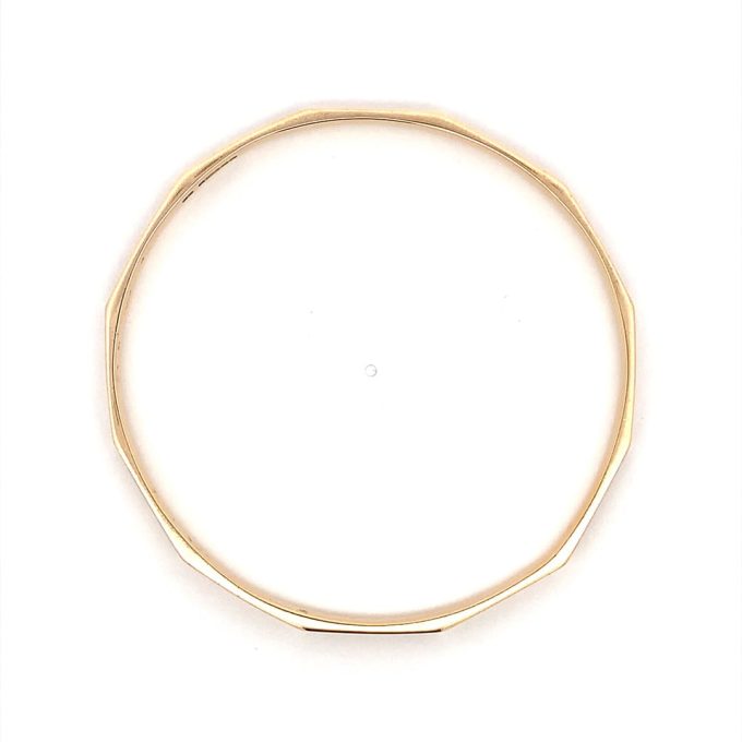 Vintage 9 Carat Yellow Gold Faceted Bangle - Image 2