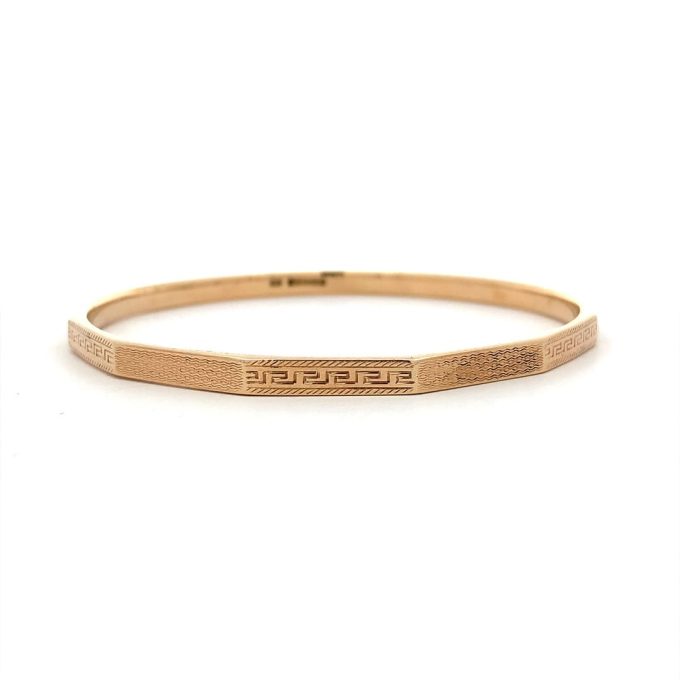 Vintage 9 Carat Yellow Gold Faceted Bangle